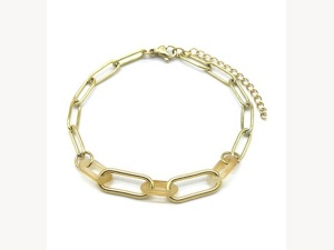 Armband schakel beige