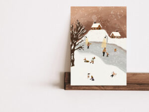 Kerstkaart een laagje vreugde