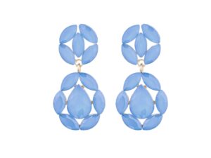 Oorbellen ovaal glaskristal blauw