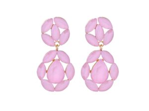 roze oorbellen glaskristal