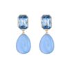 Oorbellen glaskristal druppel blauw