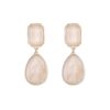 Oorbellen glaskristal druppel resin beige